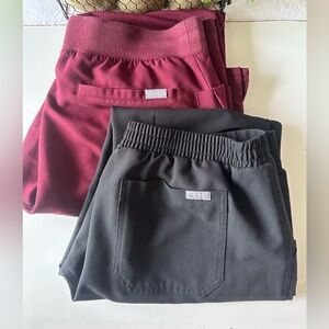 Two Figs Women Joggers in Burgundy and Charcoal Size M
